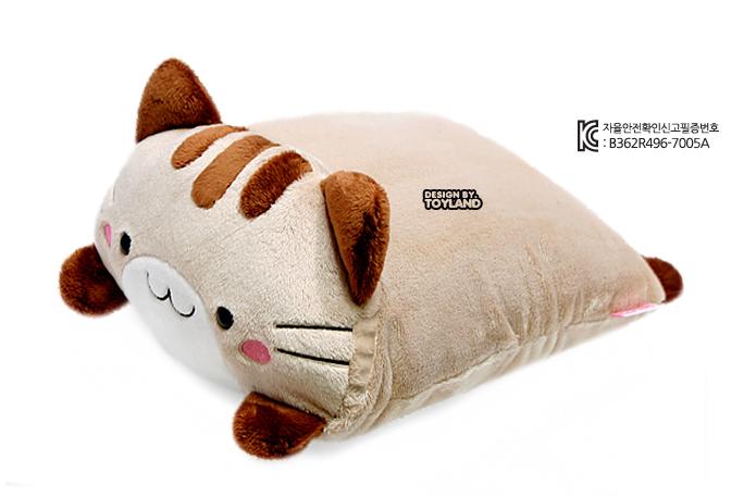 Korea Square Cute Cat Cushion  Made in Korea